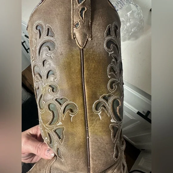 J.B. Dillon Women’s Western Cowboy Boots Size 8B Brown Leather Embroidered - Picture 10 of 10